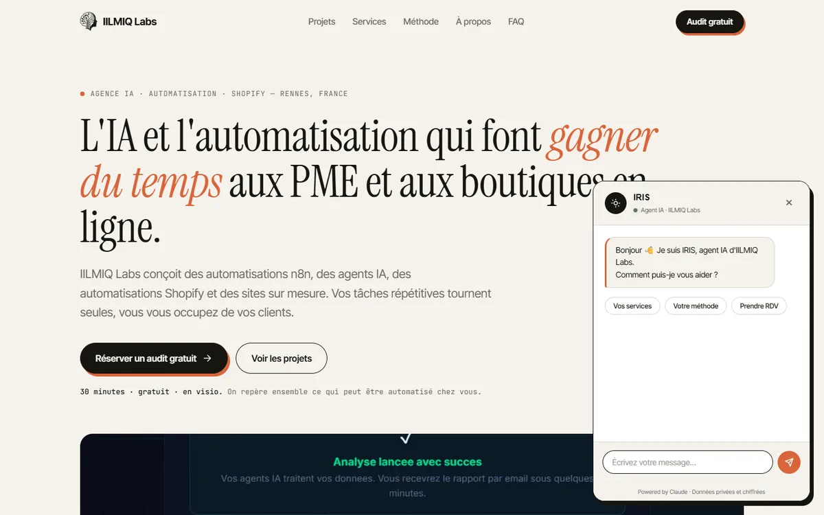 Chatbot IRIS — capture d'écran